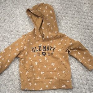 Old Navy Tan Kids Hoodie with White Print